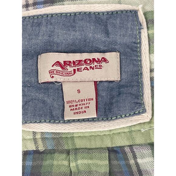 Arizona Jean Co Green Plaid Long Sleeve Snap Button Shirt Women's Size Small - Picture 6 of 6